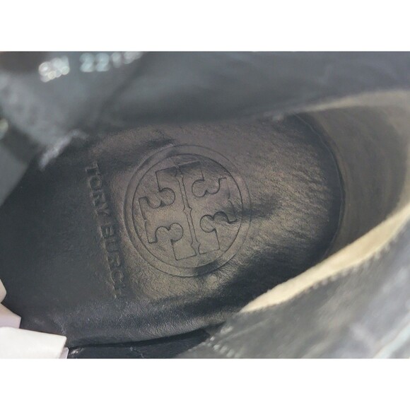 MDS Women's Size 7M Tory Burch Leena Black Suede Leather Zipper Ankle Boots GUC - Picture 9 of 12